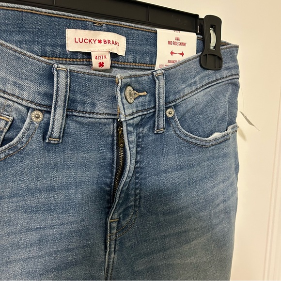 Lucky Brand | Women's Blue Denim Mid-Rise Skinny Jeans | Size 4/27 NWT - Picture 3 of 7